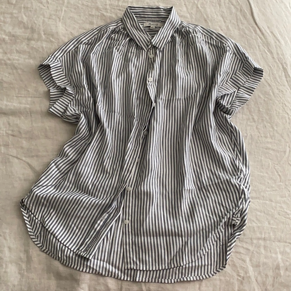 MADEWELL Blue Striped Shirt.
